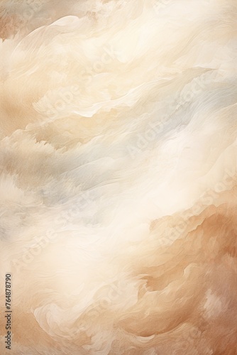 Beige and white painting with abstract wave 