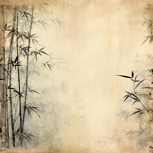 beige bamboo background with grungy text