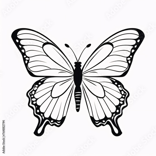 Butterfly isolated on white background. Hand drawn vector illustration. © Hawk