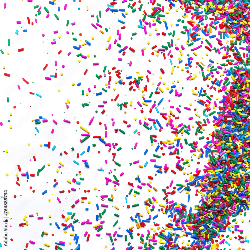 Falling sprinkles isolated on transparent png.
