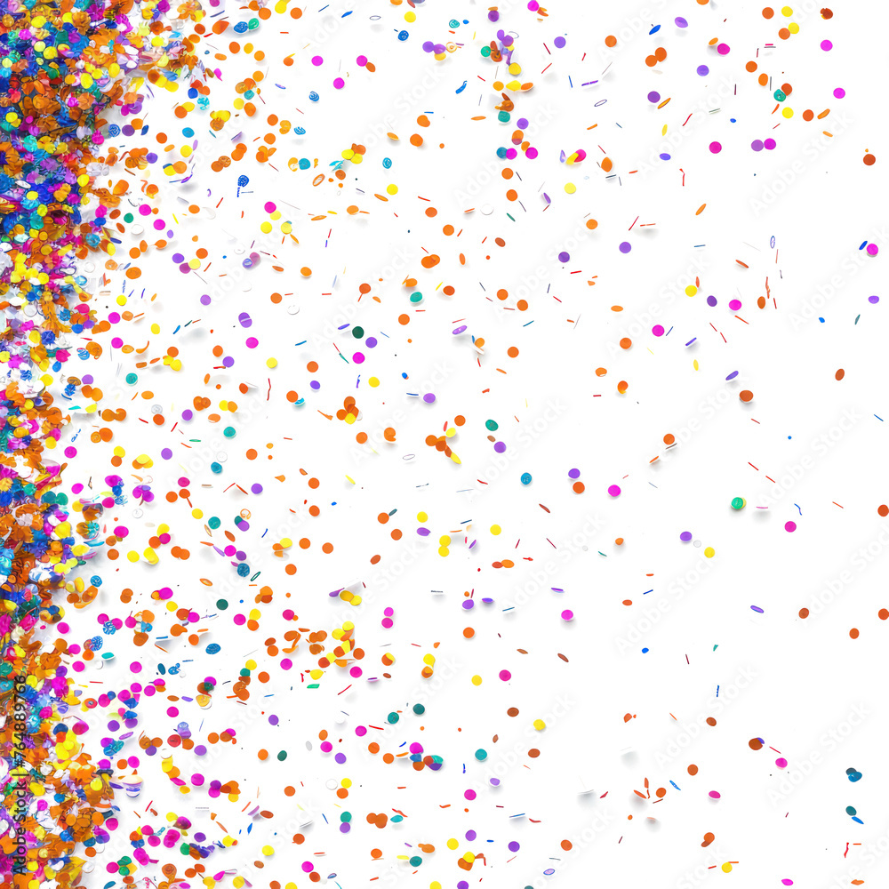 Falling sprinkles isolated on transparent png.
