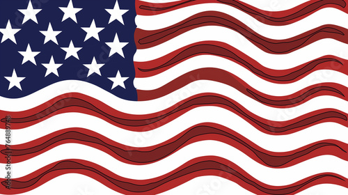 American Wave Flag, Independence day of America, 4 of july happy independence day, labor day, Memorial Day, National American flag, United States Flag, 4th July national holiday, Ai 