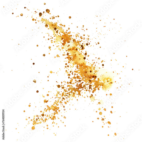 Gold sprinkles isolated on transparent png.

