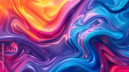 Multicolored paint swirl patterns, dynamic fluid wave abstract backdrop for wallpaper
