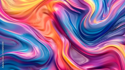 Dynamic swirl patterns in vibrant paint  multicolored fluid wave abstract backdrop for wallpaper