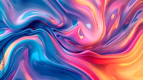 Abstract paint swirls in vibrant hues, swirling fluid wave abstract background for wallpaper