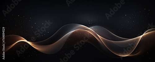 Black wave on a black background, in the style of futuristic spacescapes, dark brown