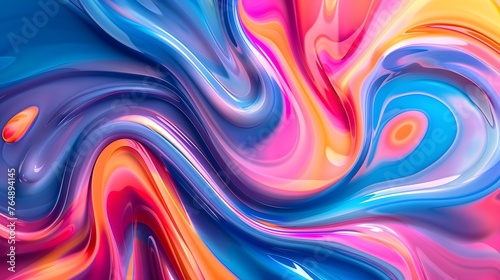 Dynamic swirl patterns in vibrant paint  swirling fluid wave abstract backdrop for wallpaper
