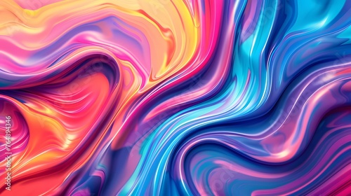 Colorful swirl waves of paint, abstract multicolored fluid wave backdrop for wallpaper
