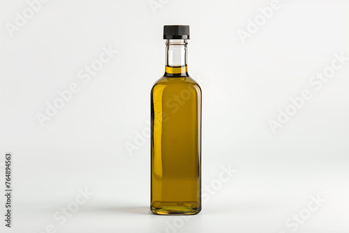Simple olive oil bottle with white background