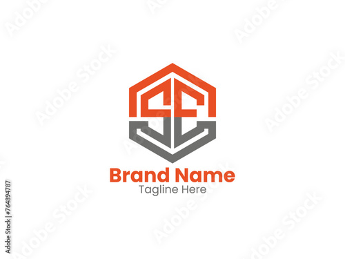 Polygon shape SE logo, Letter SE, SE letter logo design vector. SE Letter Logo Design. Initial letters ES logo icon. 
