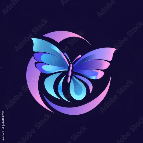 Butterfly logo. Vector illustration of a stylized butterfly.