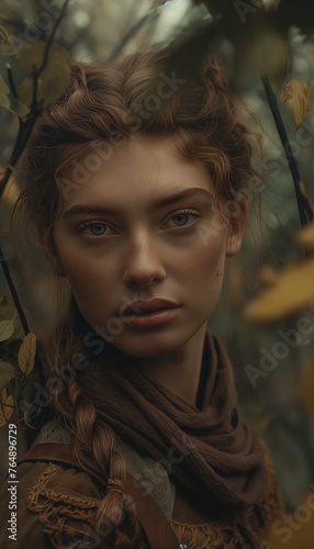 portrait of the girl in a forest