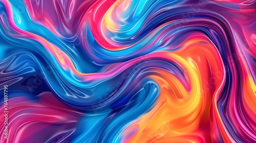 Abstract paint swirls in vibrant hues, vibrant fluid wave abstract background for wallpaper