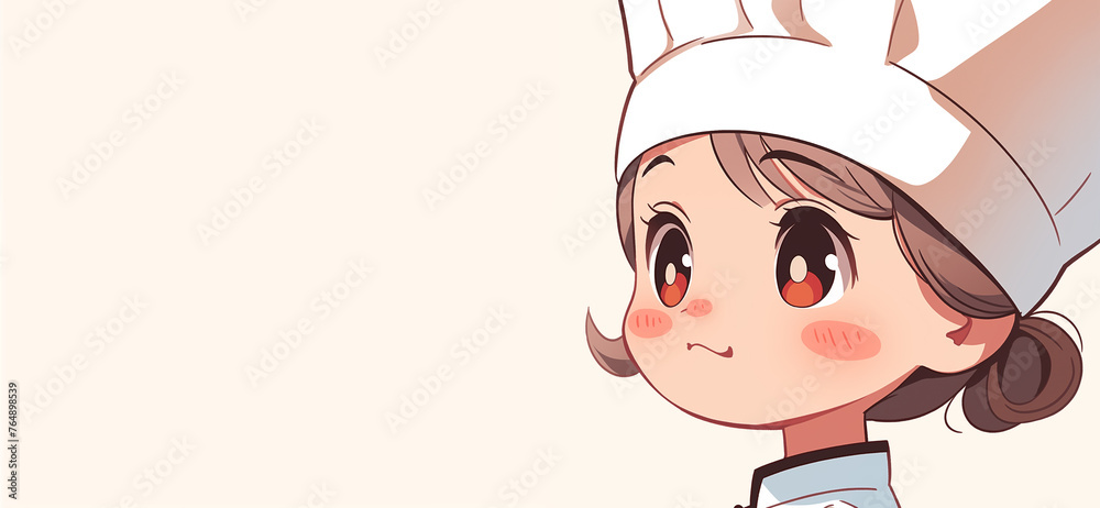 Hand drawn cartoon cute chef girl illustration
Hand drawn cartoon cute chef girl illustration