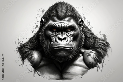 gorilla illustration sketch clipart for tattoo