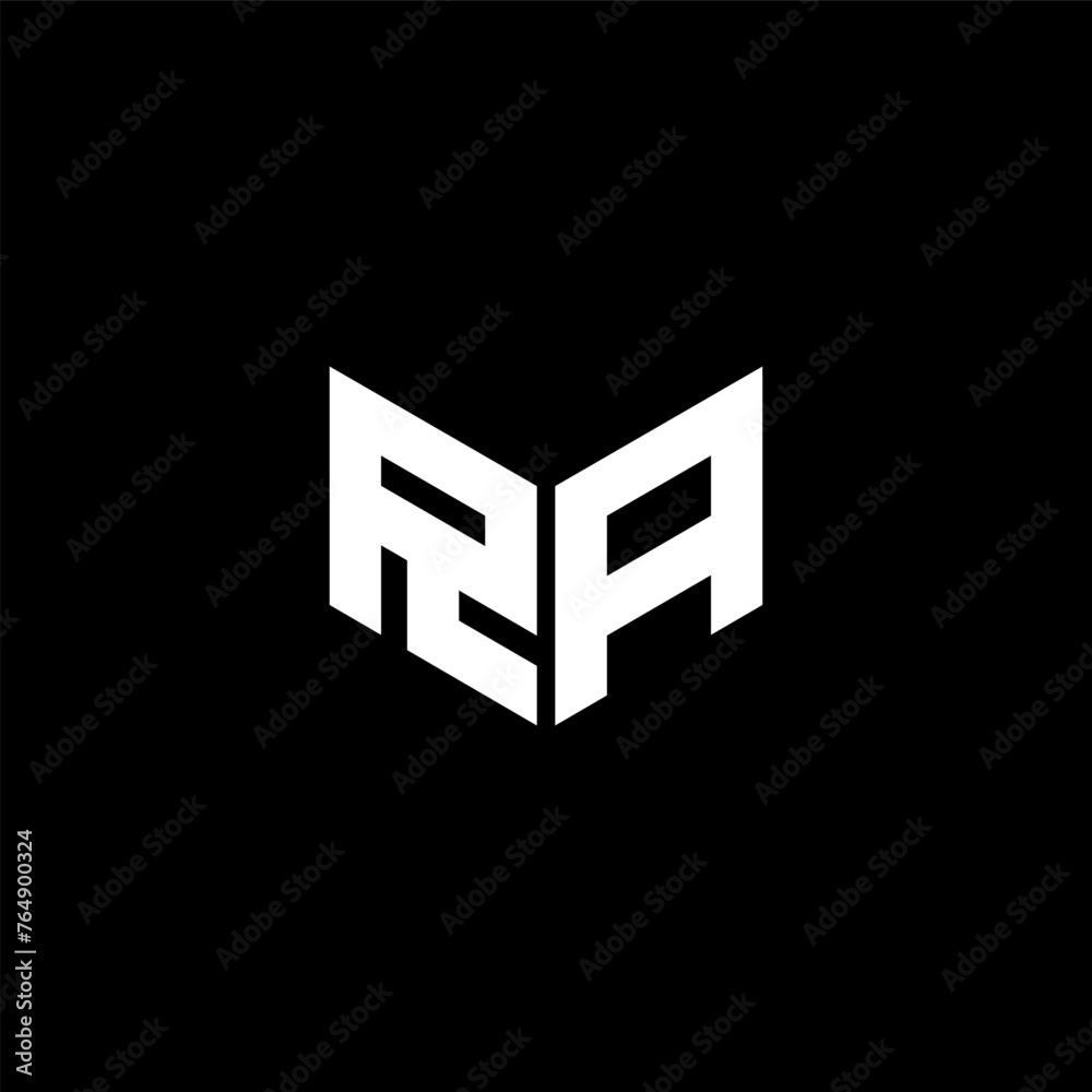 RA letter logo design with black background in illustrator. Vector logo, calligraphy designs for logo, Poster, Invitation, etc.