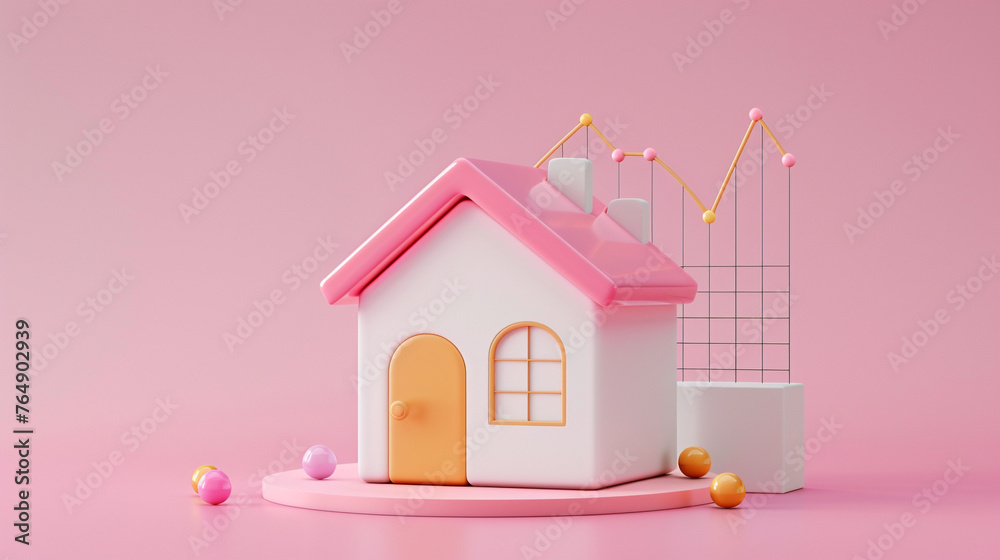 3d house model real estate business investment concept 3d house model real estate business investment concept