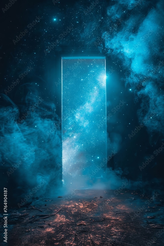 Exploring the enigmatic portal in the dimly lit chamber unveils a wondrous dimension hidden from mortal sight