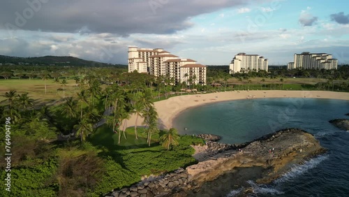 Aerial video above Ko olina beach villas with love hawaai villas  photo