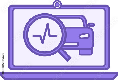 Colored Diagnostic Icon. Vector Icon of Computer Car Diagnostics. Car service concept