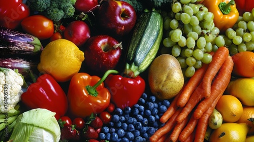 Assorted Fruits and Vegetables Close Up