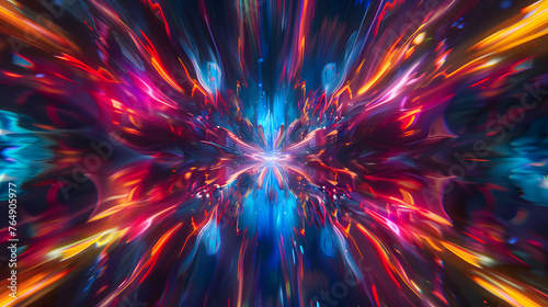 Abstract Neon Energy Burst Stream Light Colorful Background Artistic Design © Bendix