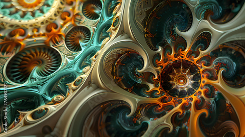 Abstract Fractal Patterns with Infinite Repeat - Vibrant Colorful Background Art
