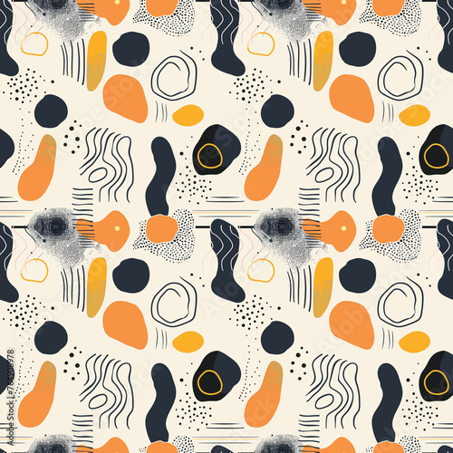 Trendy Minimalist Seamless Pattern and Abstract Hand Drawn Design