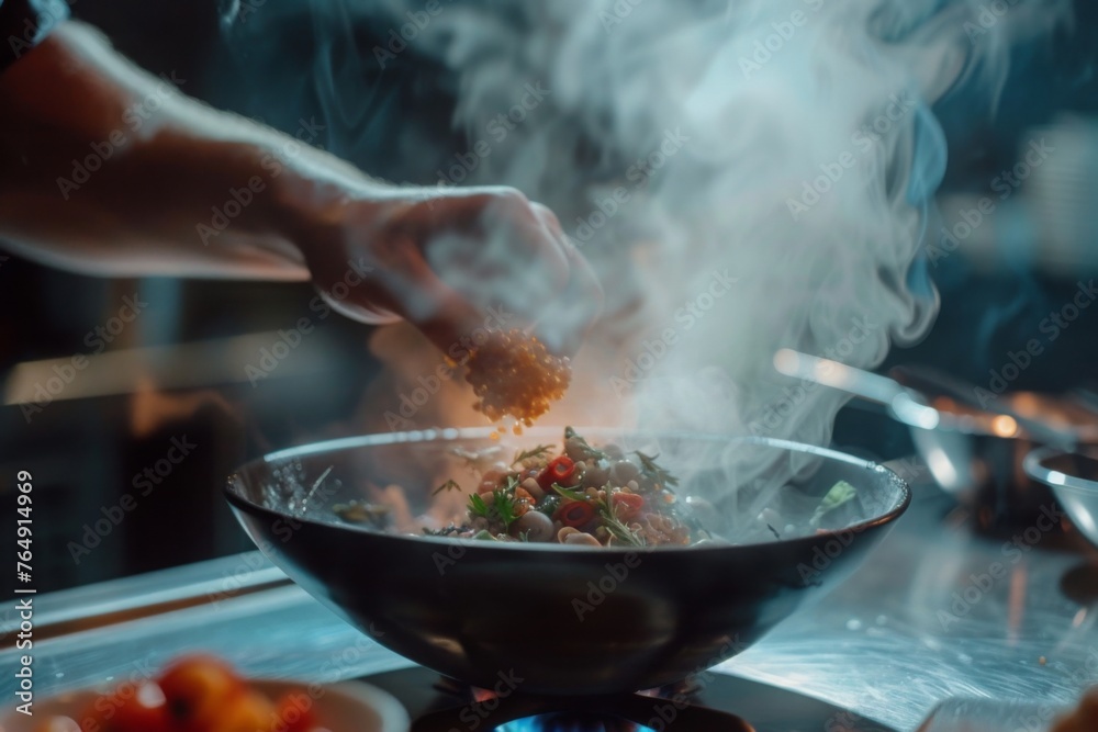 The chef skillfully crafted a gourmet meal for the restaurant visitors enjoyment
The chef skillfully crafted a gourmet meal for the restaurant visitors enjoyment