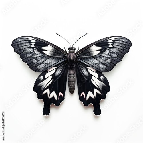 black moth clipart on a white background сreated with Generative Ai