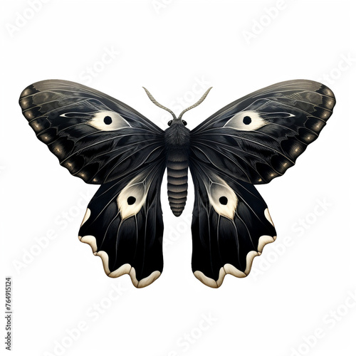black moth clipart on a white background сreated with Generative Ai