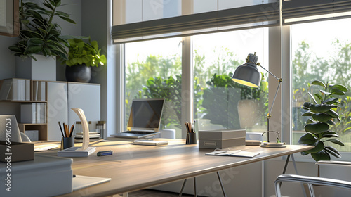 room interior office desk modern work from home cozy chair