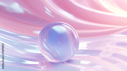 Glass glossy soft pink ball close-up Generation AI