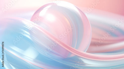 Glass glossy soft pink ball close-up Generation AI