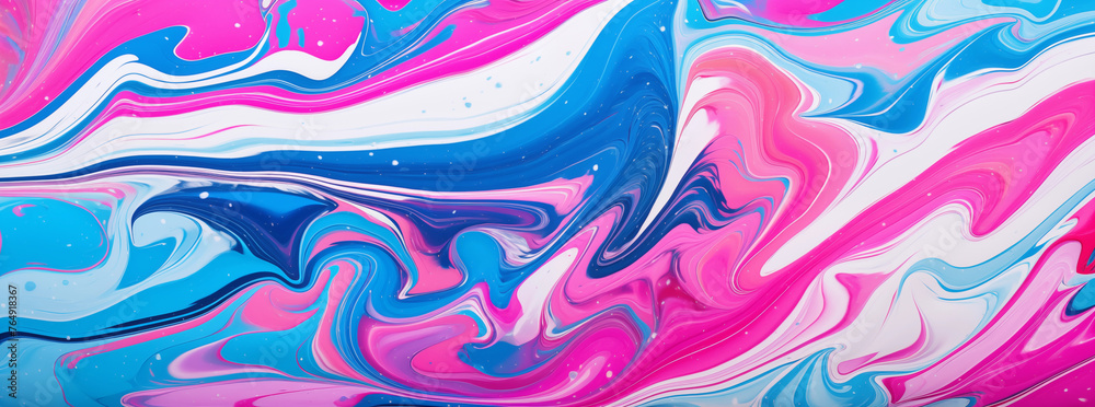 Abstract background colored stains and waves of liquid glossy paint