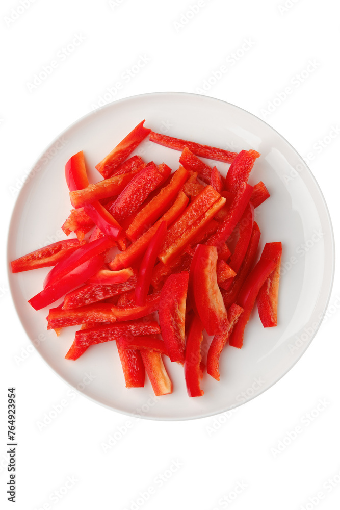 Sliced bell pepper on a plate Sliced bell pepper on a plate