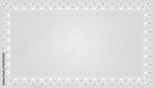 luxury white border islamic invitation eid al fitr adha background 