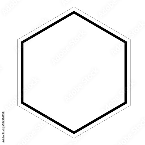black and white hexagon