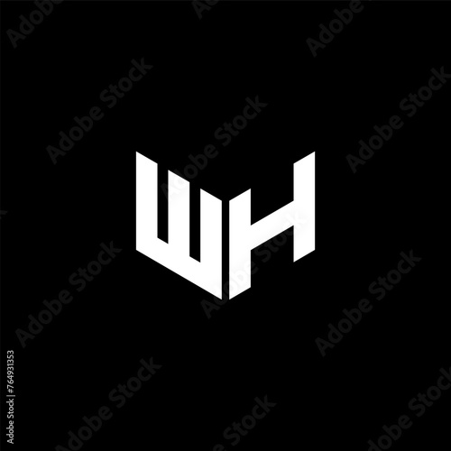 WH letter logo design with black background in illustrator  cube logo  vector logo  modern alphabet font overlap style. calligraphy designs for logo  Poster  Invitation  etc.