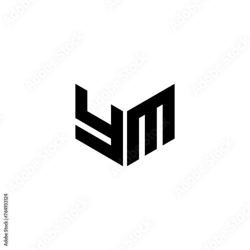 YM letter logo design with white background in illustrator  cube logo  vector logo  modern alphabet font overlap style. calligraphy designs for logo  Poster  Invitation  etc.