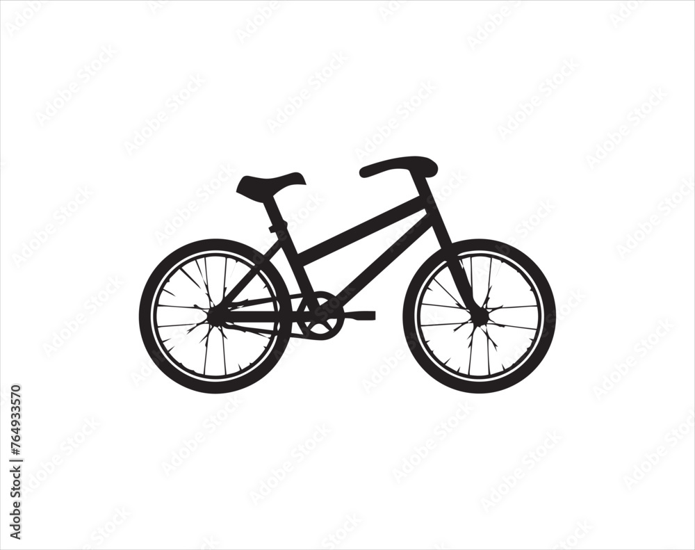 Silhouette of a cyclist on a white background. Vector illustration