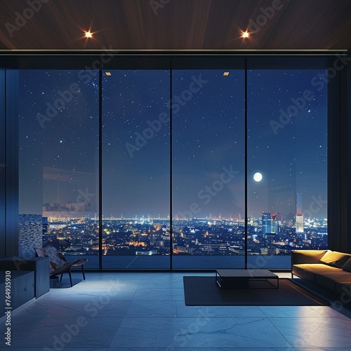 Quiet starlit urban view from an expansive © WARIT_S
