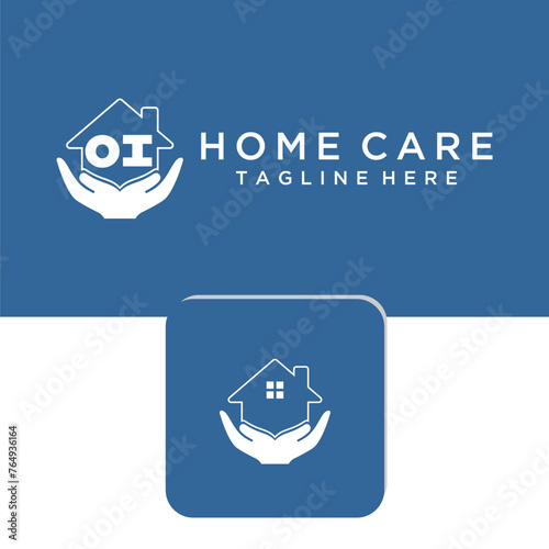 OI initial monogram logo for home care design