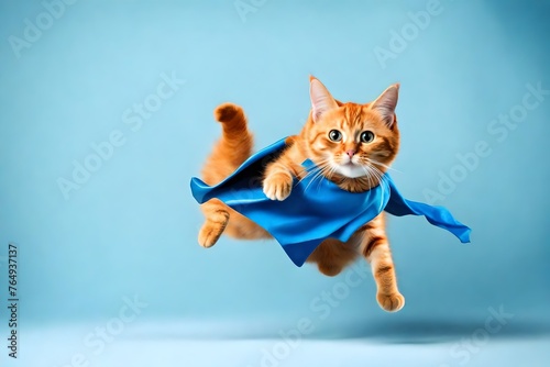 cat flying with background © Waris