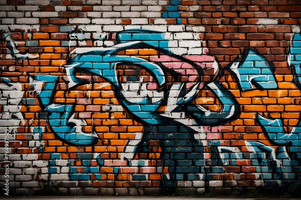 Fototapeta premium graffiti on a brick wall