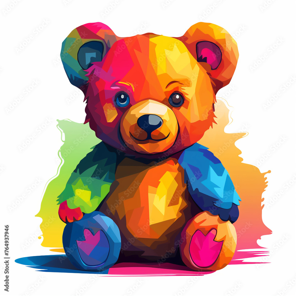 cute colorful teddy bear сreated with Generative Ai cute colorful teddy bear сreated with Generative Ai