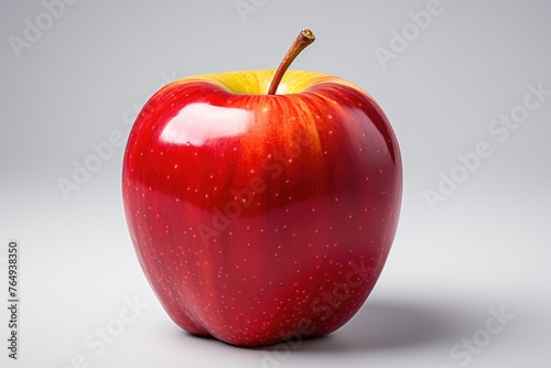 Red apple isolated in the white background proves the apple with full depth of the, generative IA