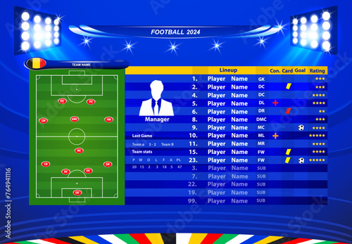 Vector info graphic statistics, score - soccer, football