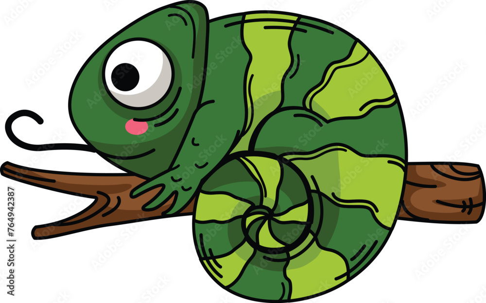 Fototapeta premium Hand drawn iguana character illustration, vector